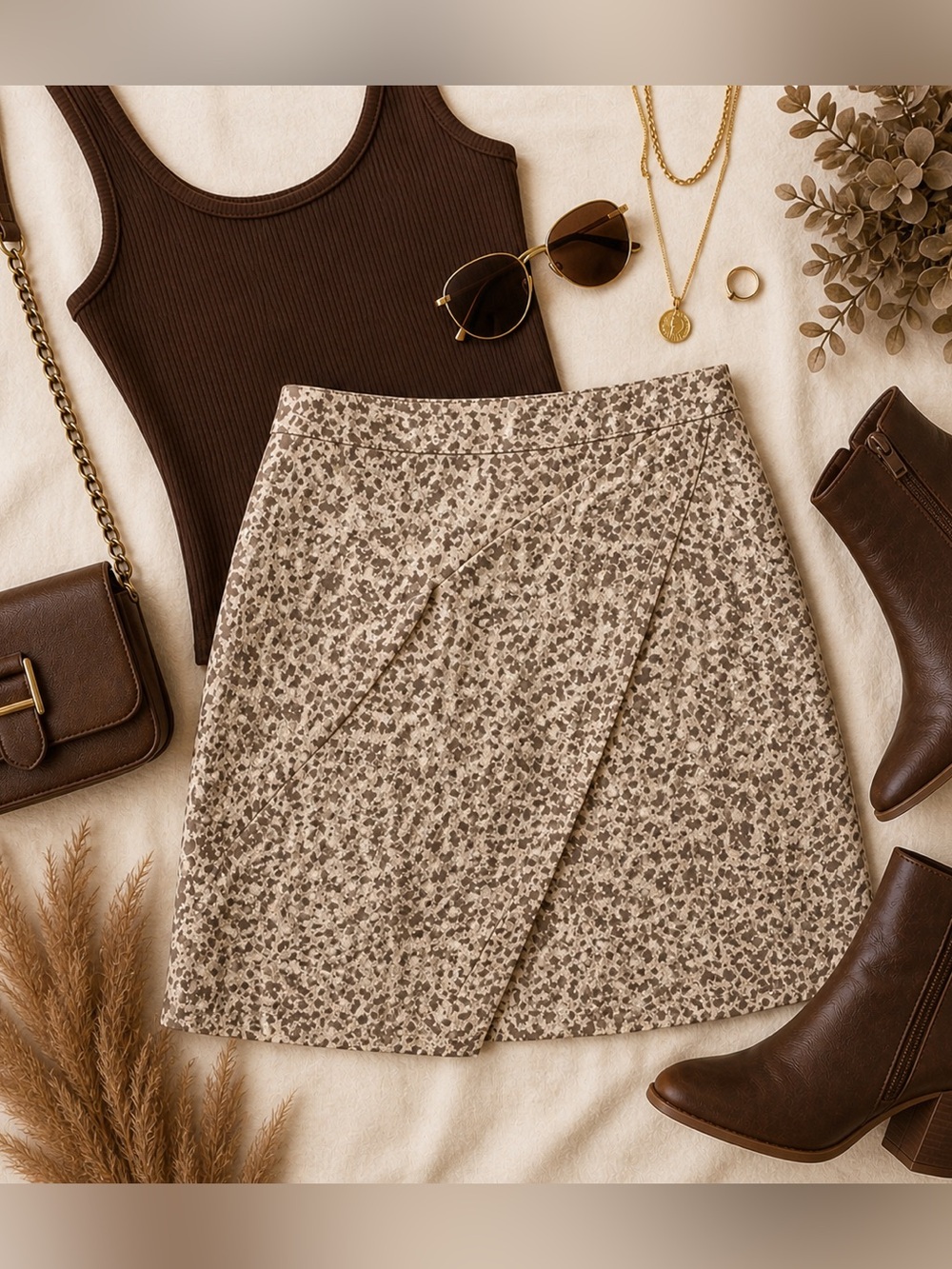 Free People Fake Out Animal Print Wrap Mini Skirt Size 0